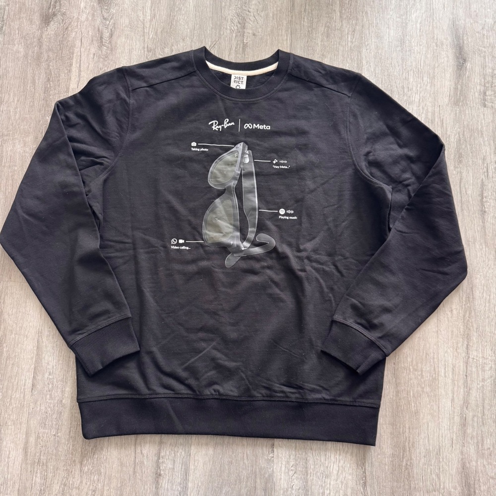 Ray-Ban Meta Smart Glasses Promo Sweatshirt Mens Large Black District